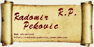 Radomir Peković vizit kartica